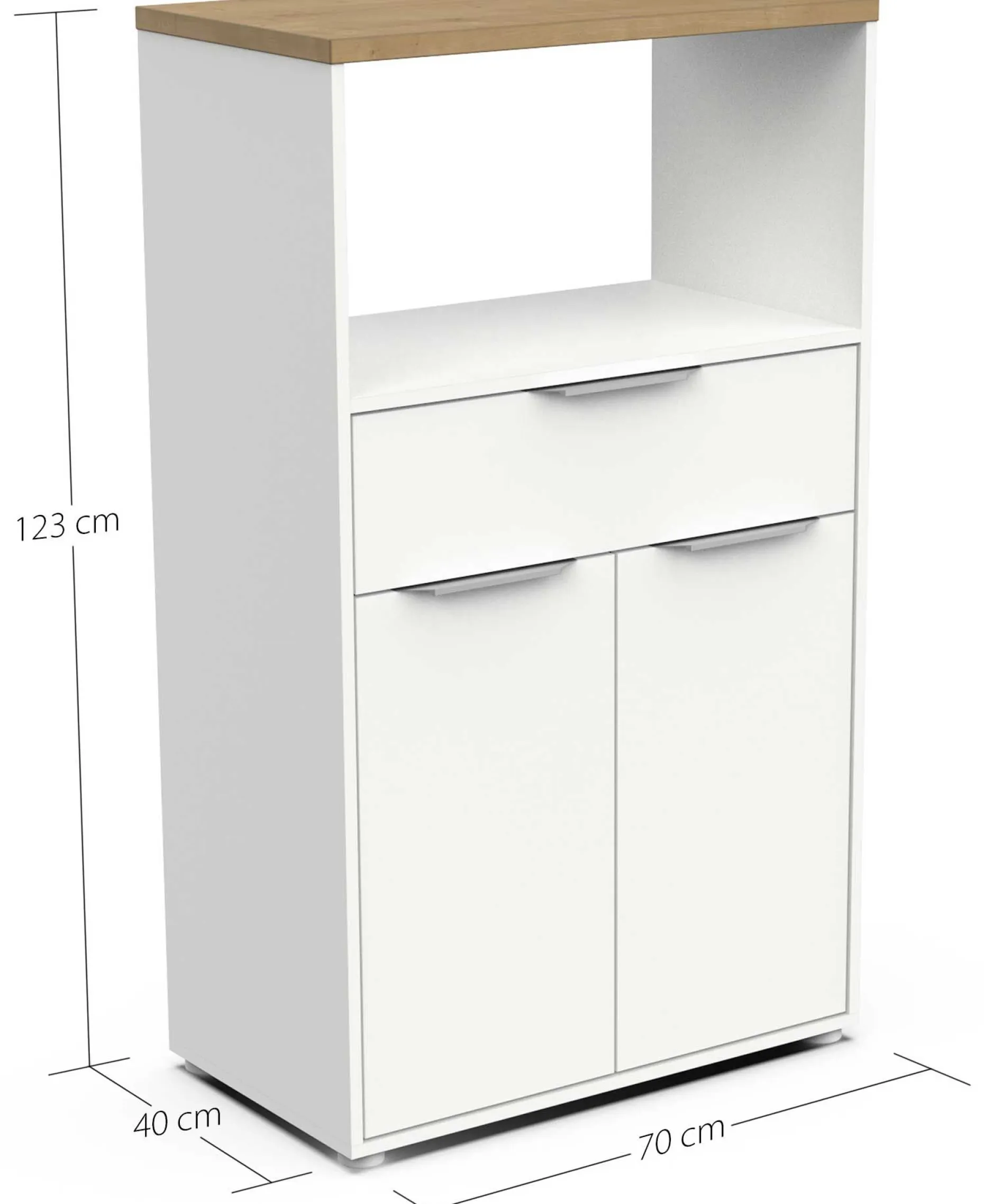 Mikrowellenschrank Access | 70,5 x 39,6 x 122,7 cm | Weiß