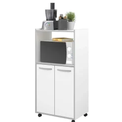 Mikrowellenschrank Easy 60cm, 2 Türen - weiß/grau