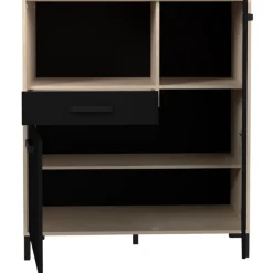 Mikrowellenschrank Felicity 100cm, 2 Türen und 1 Schublade - Eichedekor/schwarz