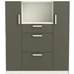 Mikrowellenschrank Flavor - 40x116x132 cm - Dunkelgrau/melaminbeschichtete Spanplatte