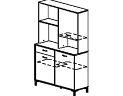 Mikrowellenschrank Manchester | 119 x 41 x 180 cm | Helvezia Oak Design