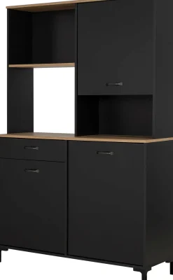 Mikrowellenschrank Manchester | 119 x 41 x 180 cm | Helvezia Oak Design