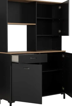 Mikrowellenschrank Manchester | 119 x 41 x 180 cm | Helvezia Oak Design