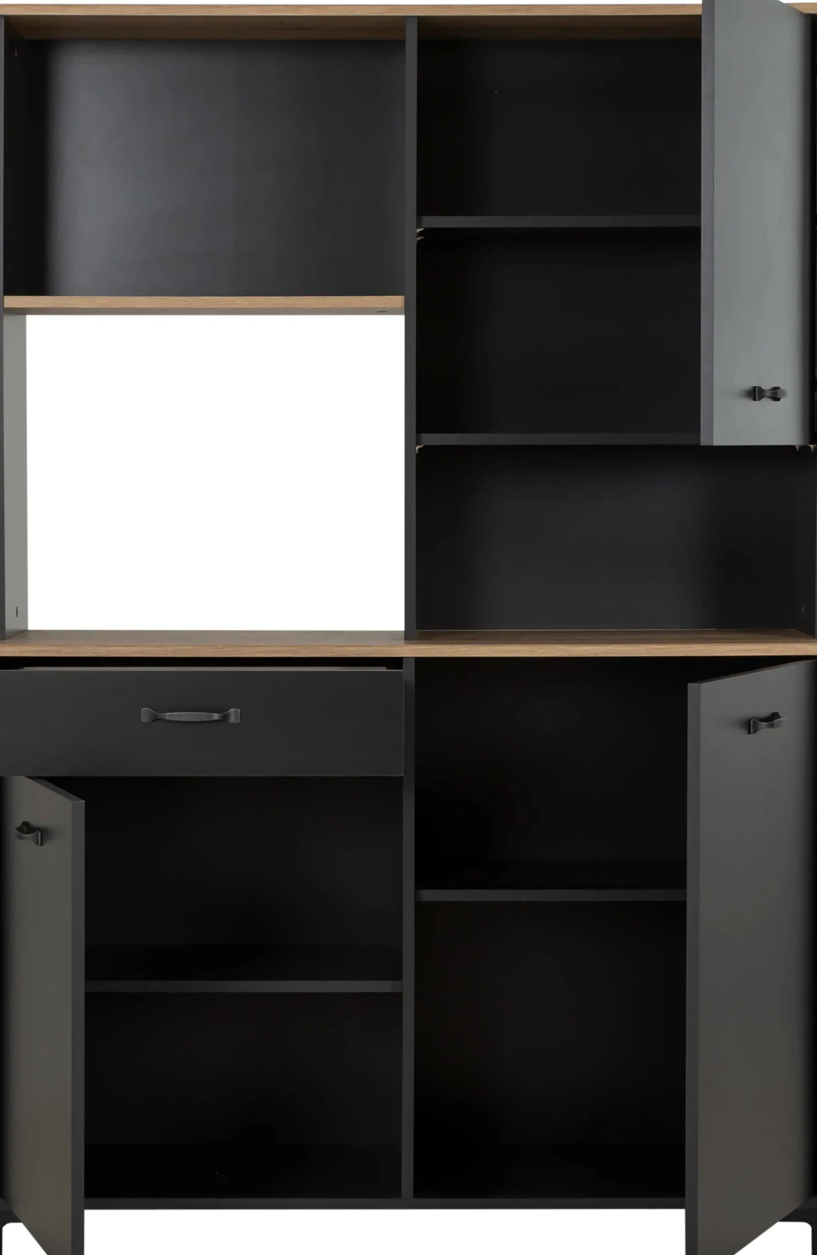 Mikrowellenschrank Manchester | 119 x 41 x 180 cm | Helvezia Oak Design