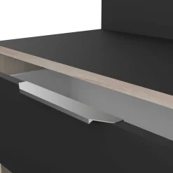 Mikrowellenschrank Michael 1 Schublade, 2 offene Fächer, 1 Flügeltür und 1 Einlegeboden-robuste Eiche/schwarz