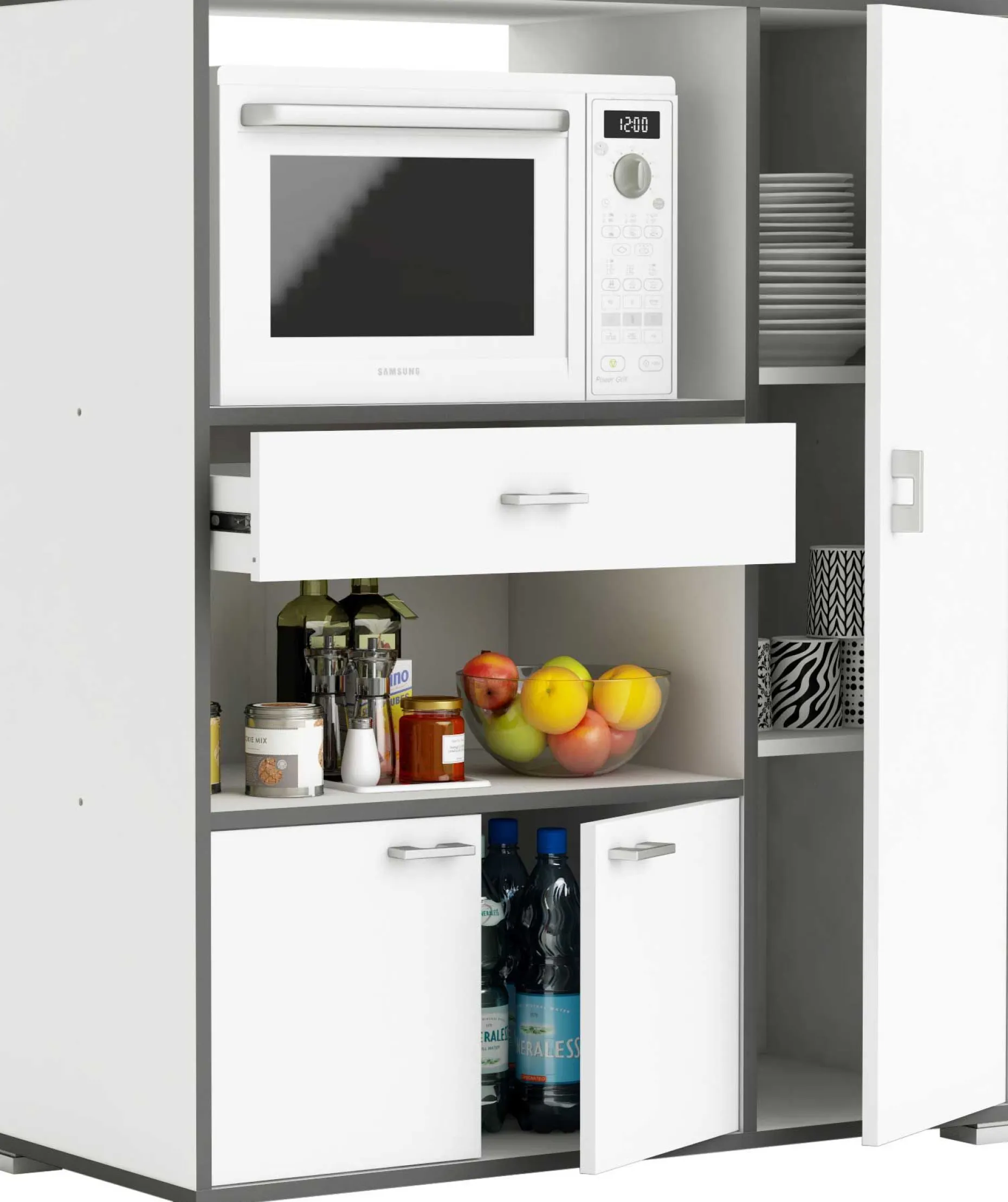 Mikrowellenschrank Zira mattweiß