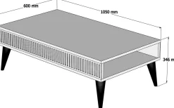 Emob Milan Couchtisch | 100 % MELAMIN | Walnuss Weiß