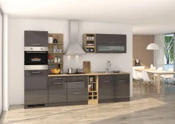 Held Milan - Leerzeile 310 Küche - Hochglanz /Graphit/Eiche Sonoma