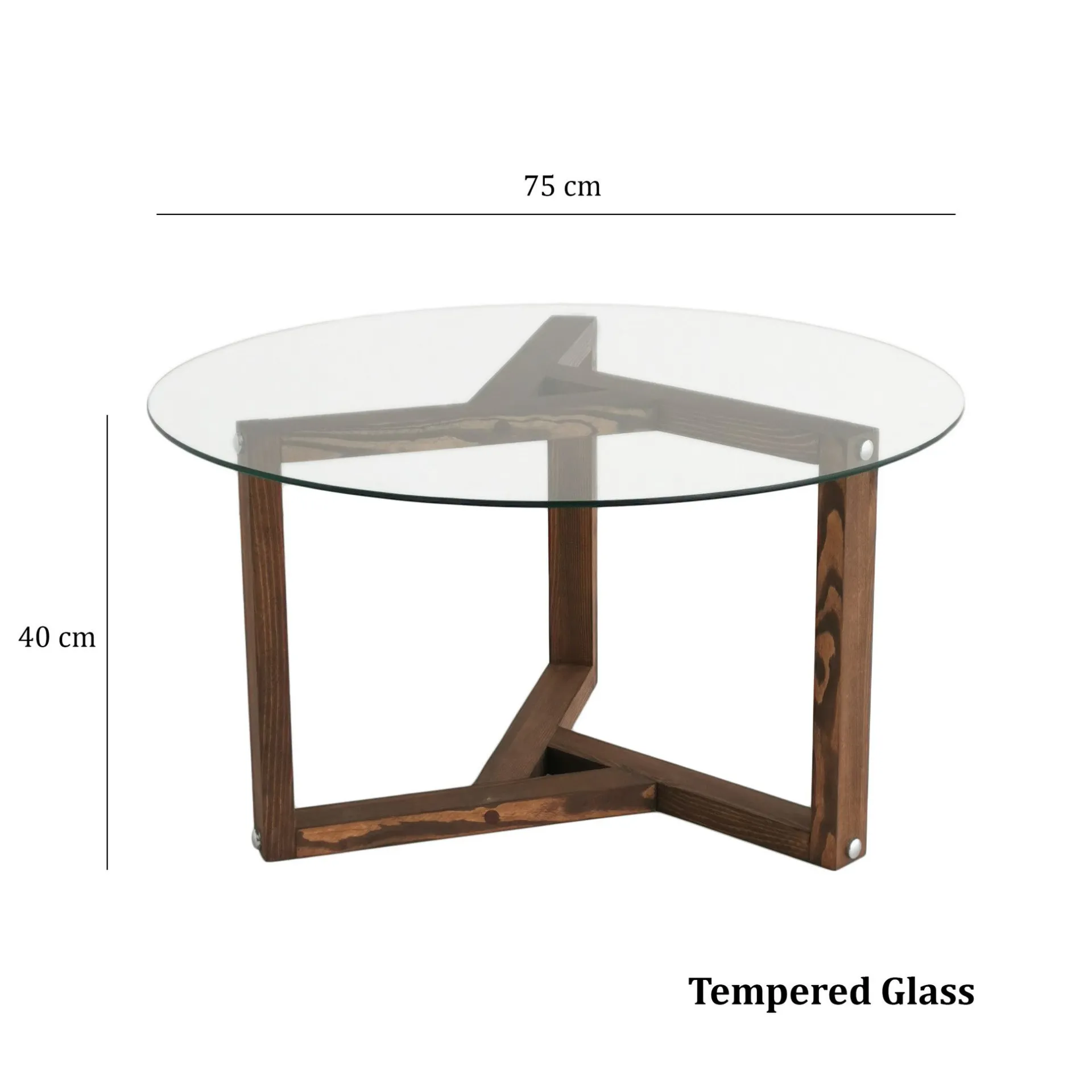 Emob Miro Couchtisch | GEHÄRTETES GLAS | Walnuss