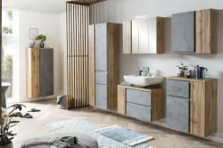 Mittelgroßer Aufbewahrungsschrank Varese | 65 x 35 x 130 cm | Betonfarbenes Design