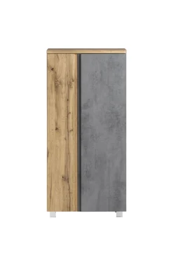 Mittelgroßer Aufbewahrungsschrank Varese | 65 x 35 x 130 cm | Betonfarbenes Design