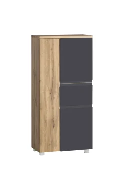 Mittelgroßer Aufbewahrungsschrank Varese | 65 x 35 x 130 cm | Weiß