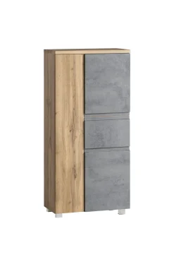 Mittelgroßer Aufbewahrungsschrank Varese | 65 x 35 x 130 cm | Farbe Beton