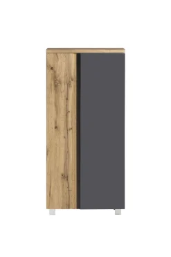 Mittelgroßer Aufbewahrungsschrank Varese | 65 x 35 x 130 cm | Grau