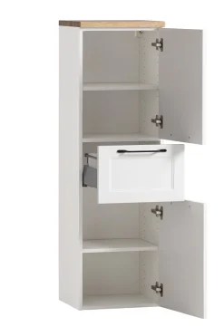 Mittelgroßer Lagerschrank Meran | 40 x 35 x 130 cm | Weiß
