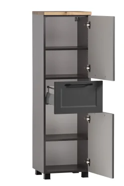 Mittelgroßer Lagerschrank Meran | 40 x 35 x 130 cm | Grau