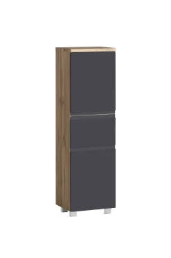 Mittelgroßer Säulenschrank Varese | 40 x 35 x 130 cm | Grau