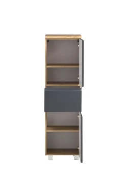Mittelgroßer Säulenschrank Varese | 40 x 35 x 130 cm | Grau