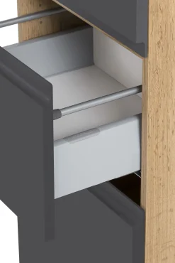 Mittelgroßer Säulenschrank Varese | 40 x 35 x 130 cm | Grau