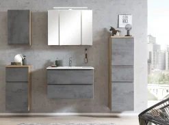 Mittelgroßer Säulenschrank Varese | 40 x 35 x 130 cm | Betonfarbenes Design