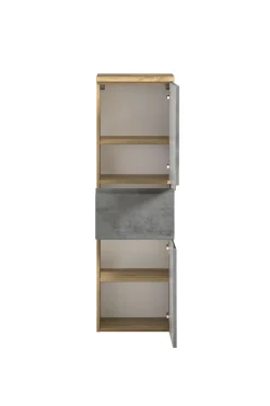 Mittelgroßer Säulenschrank Varese | 40 x 35 x 130 cm | Betonfarbenes Design