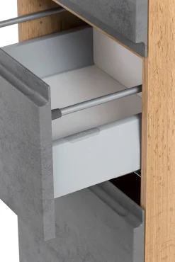 Mittelgroßer Säulenschrank Varese | 40 x 35 x 130 cm | Betonfarbenes Design