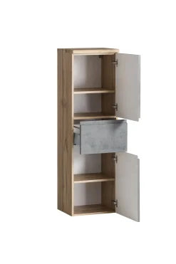 Mittelgroßer Säulenschrank Varese | 40 x 35 x 130 cm | Betonfarbenes Design