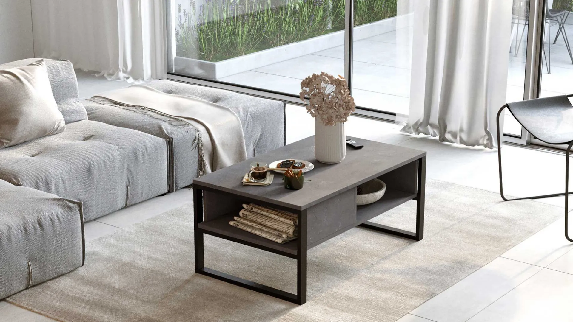 Emob ML34 Couchtisch | 100 % MELAMIN | Silber