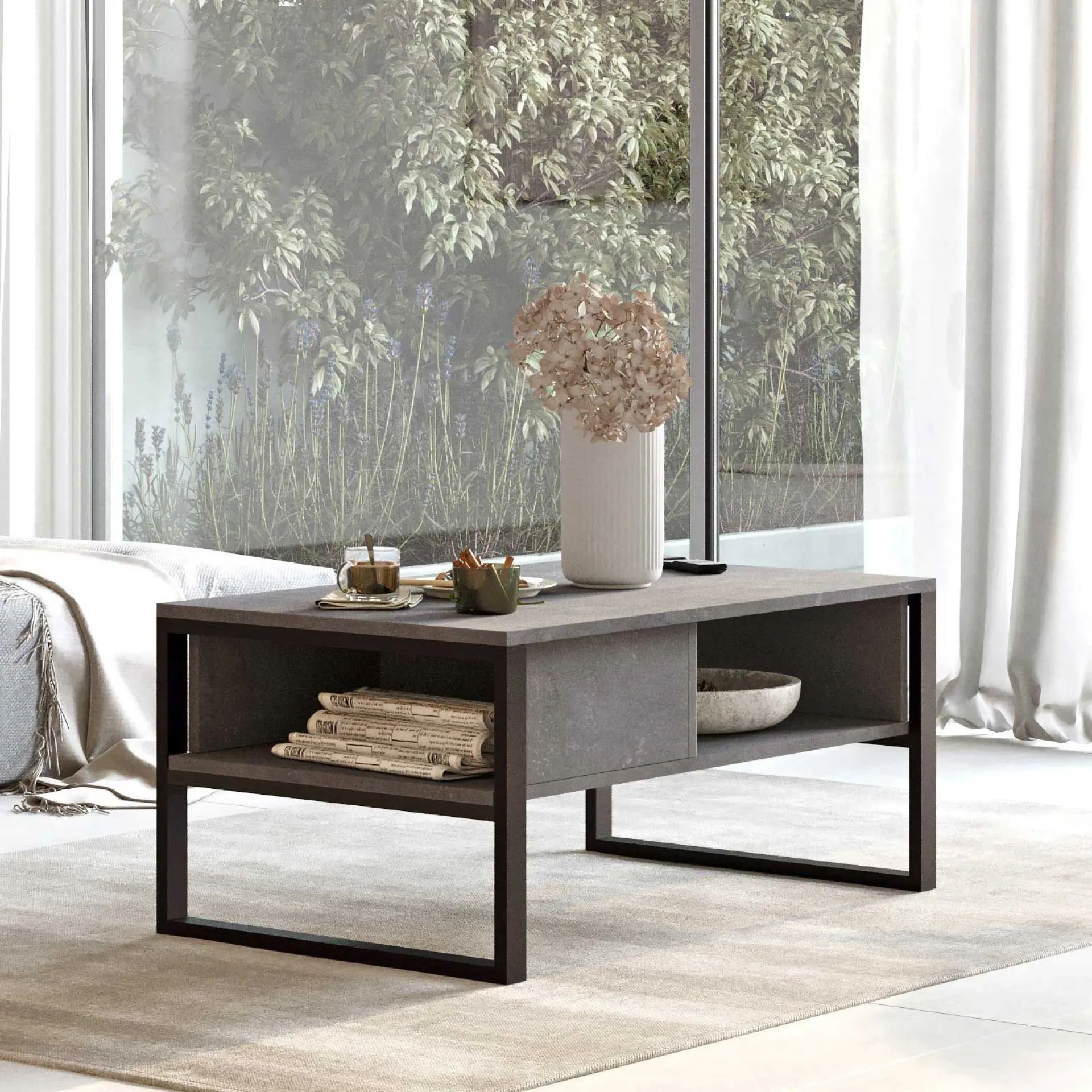 Emob ML34 Couchtisch | 100 % MELAMIN | Silber