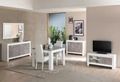 Modena Fernsehmöbel 112 cm - Weiß/Beton