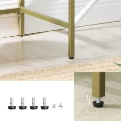 Vasagle Moderne Konsole Tisch, 3-Tier gehärtetem Glas Sofa Tisch mit Metallrahmen für Flur Wohnzimmer Schlafzimmer, Farbe