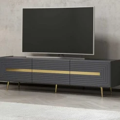 Modisches TV-Element Woody - Anthrazit Gold