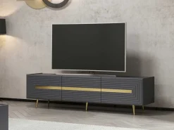 Modisches TV-Element Woody - Anthrazit Gold