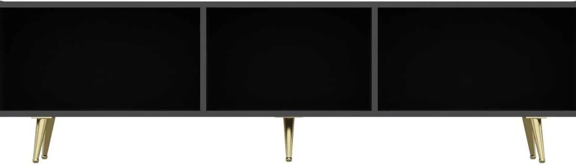 Modisches TV-Element Woody - Anthrazit Gold