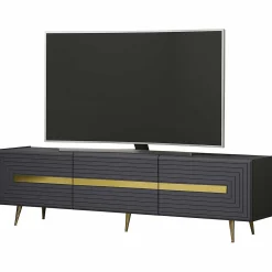 Modisches TV-Element Woody - Anthrazit Gold