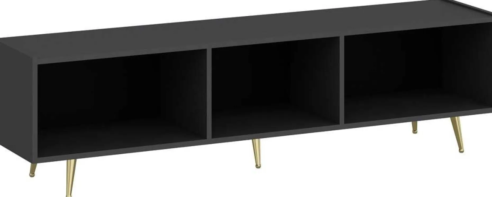 Modisches TV-Element Woody - Anthrazit Gold