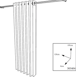 Modulix Offener Kleiderschrank - 120x50x200cm - mit Vorhang - weiß/Eiche Dekor