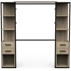 Mono Offener Kleiderschrank - 210x42x204cm - Eiche Dekor/schwarz