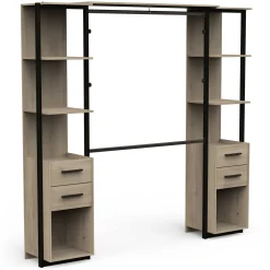 Mono Offener Kleiderschrank - 210x42x204cm - Eiche Dekor/schwarz