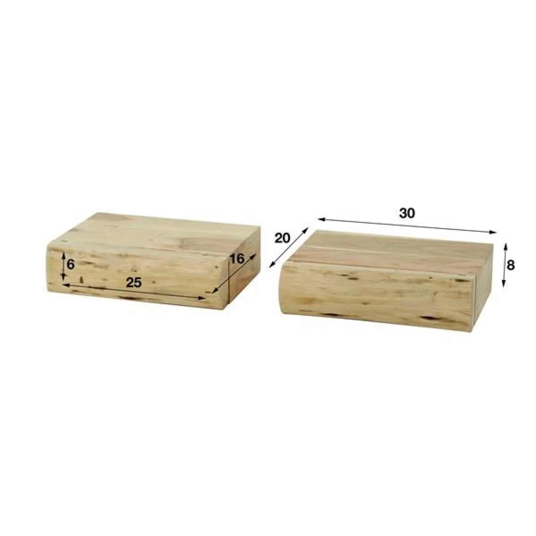 MoxySet aus 2 Nachttischen 30 cm - Akazie massiv