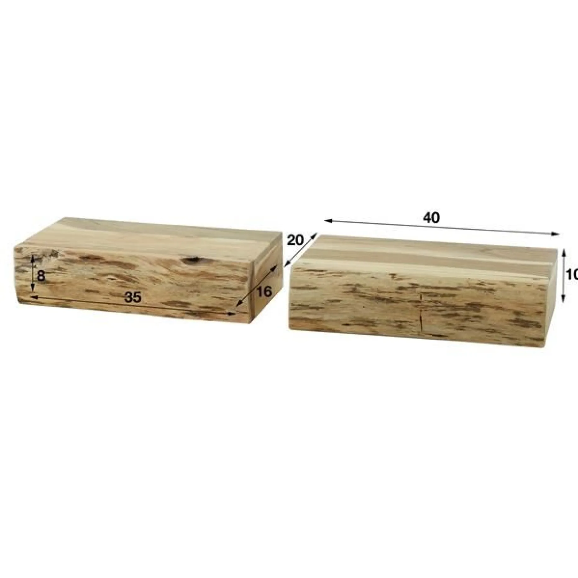 MoxySet aus 2 Nachttischen 40 cm - Akazie massiv