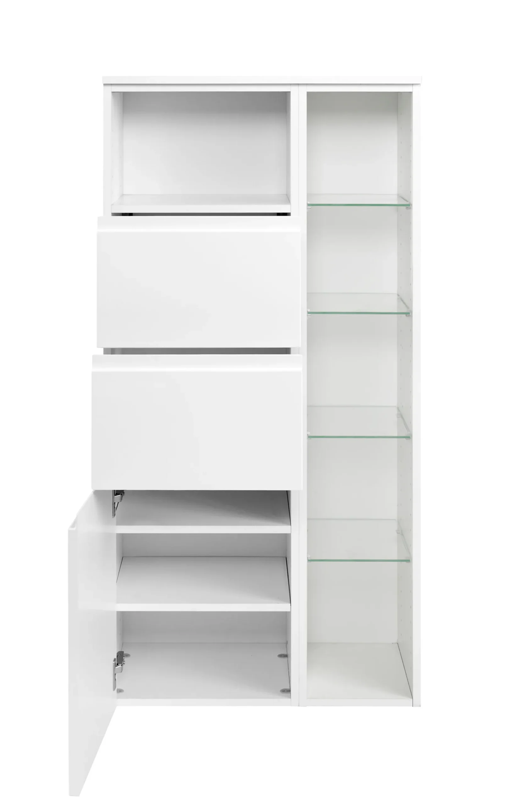 Multifunktionaler Aufbewahrungsschrank Cardiff | 65 x 35 x 130 cm | Weiß