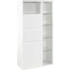 Multifunktionaler Aufbewahrungsschrank Cardiff | 65 x 35 x 130 cm | Weiß