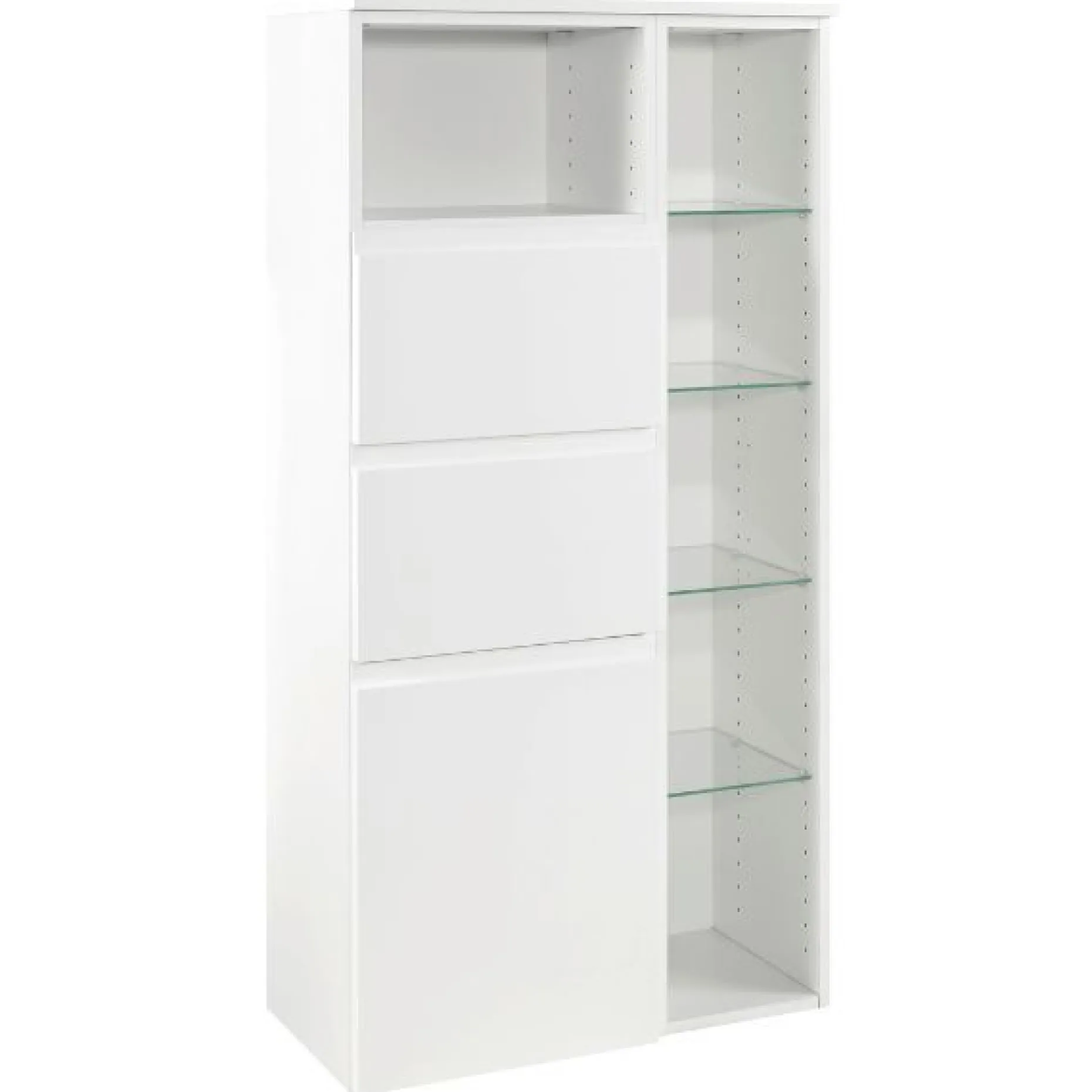 Multifunktionaler Aufbewahrungsschrank Cardiff | 65 x 35 x 130 cm | Weiß