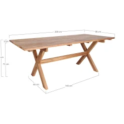 House Nordic Murcia Esstisch aus Teakholz - Ausführung Natur, 200x90x75 cm