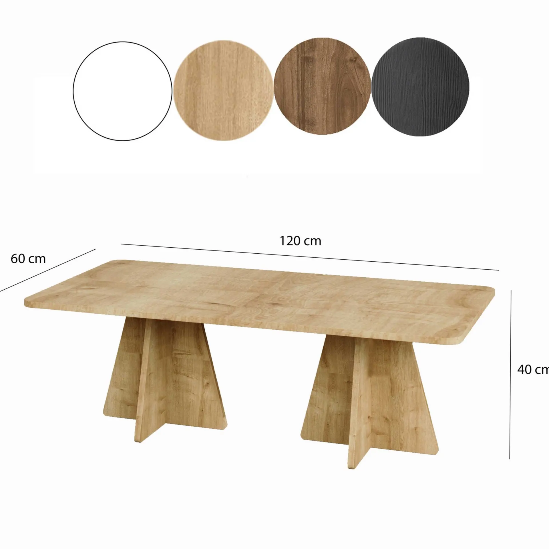 Emob Mushroom 2 Couchtisch | 100 % MELAMIN | Saphir-Eiche