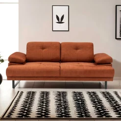 Emob Mustang 2-Sitzer-Schlafsofa | BUCHENHOLZ / SPANPLATTE | Orange