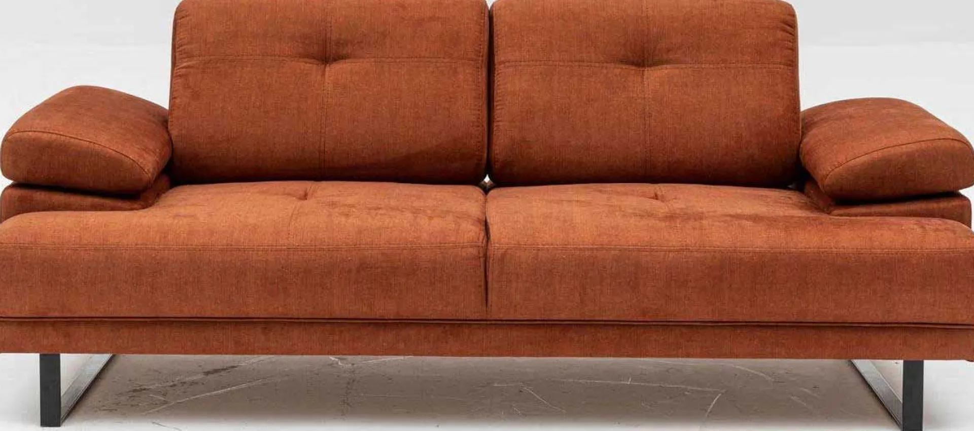Emob Mustang 2-Sitzer-Schlafsofa | BUCHENHOLZ / SPANPLATTE | Orange