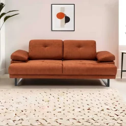Emob Mustang 2-Sitzer-Schlafsofa | BUCHENHOLZ / SPANPLATTE | Orange