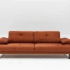 Emob Mustang 3-Sitzer-Schlafsofa | BUCHENHOLZ / SPANPLATTE | Orange
